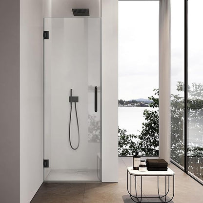 Bathroom Frameless Shower Door 30" W*72" H, 5/16" Clear Tempered Glass Hinged