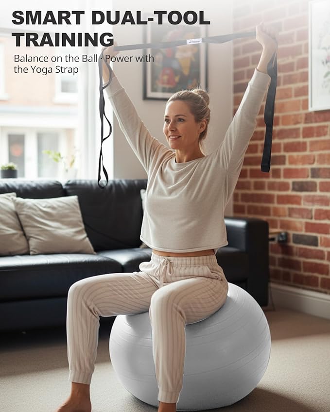 Trideer Exercise Ball for Yoga, Pilates & Fitness – Stability Ball Equipment