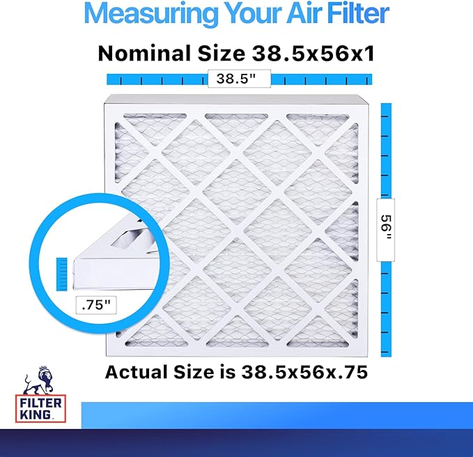 Filter King 38.5x56x1 Air Filter | 4-PACK | MERV 8 HVAC Pleated A/C Furnace