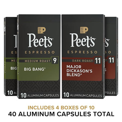 Peet's Coffee, Dark and Medium Roast Signature Blend Espresso Capsules