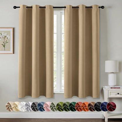 MIULEE Taupe Brown Blackout Curtains