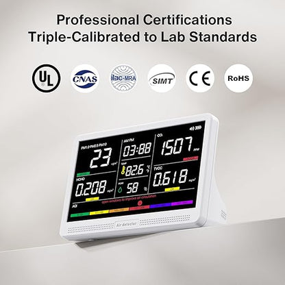bonoch Upgrade Extended 12-Hour Battery Life 16 in 1 Air Quality Monitor Indoor