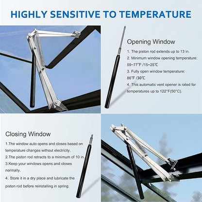 2 Pack Greenhouse Automatic Window Opener Kit