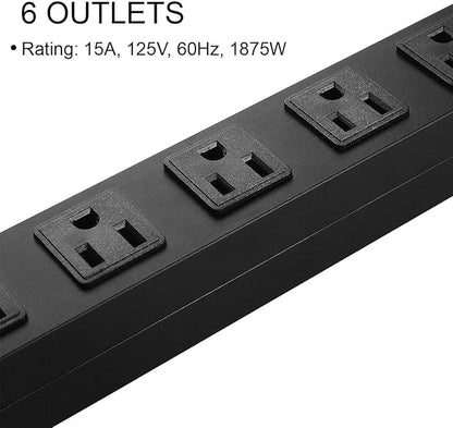 Metal Wall Mount Power Strip, Mountable Power Outlet