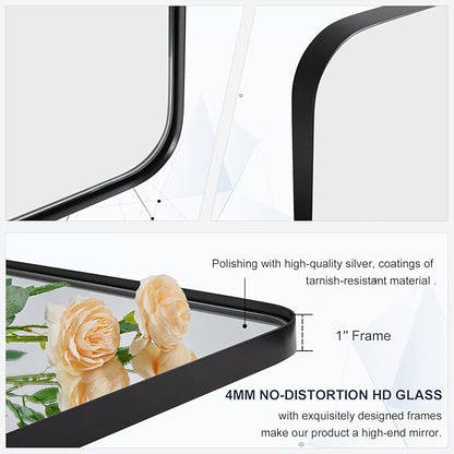 ANDY STAR 30”x48” Black Bathroom Mirror, Wall Mirror