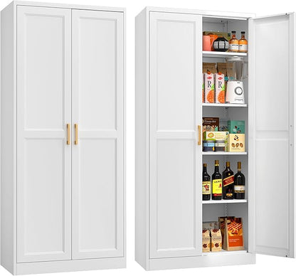 71" Tall Metal Storage Cabinet, Kitchen Pantry Storage Cabinets