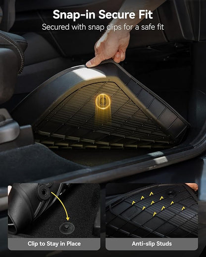 3W Floor Mats Fit for Toyota 4 Runner 2025 2026(Only Fit Hybrid), TPE All Weather Custom Fit Floor Liner for 4Runner Accessories 1st and 2nd Row Full Set Car Mats Easy Clean, Black
