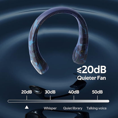 Portable Neck Fan, Hands Free Bladeless Fan, 360° Cooling Personal Fan
