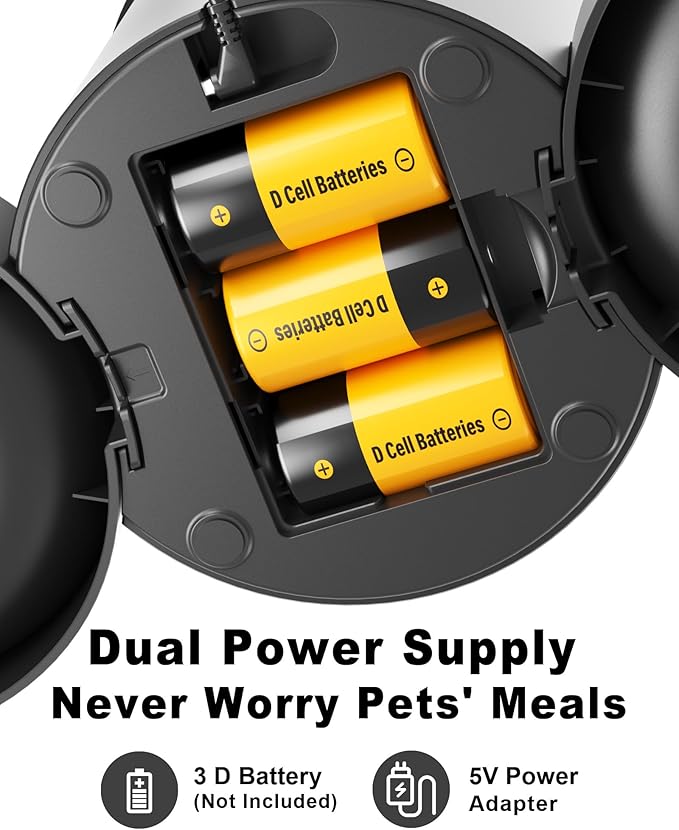 Automatic Cat Feeder for 2 Cats, 4.2L Dual Food Dispenser, Portion Control