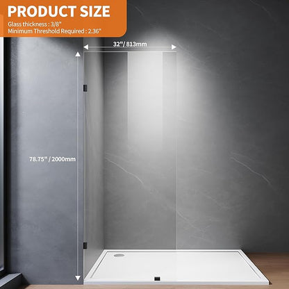 Shower Glass Panel, Frameless Walk in Shower Door