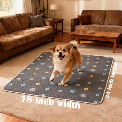 Aitmexcn Washable Pee Pads for Dogs, 2 Pack Reusable Puppy Training Pads, Heavy Absorbency, Leak-Resistant Non-Slip Mats for Crates, Carriers and Small Dogs (18"x24")