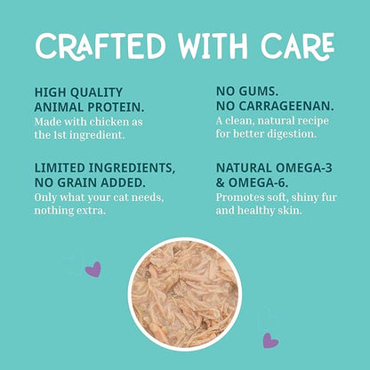 LOVE, NALA - Single Protein Chicken Flaked Wet Cat Food - Hydration Broth, Natural, Grain-Free, Non-GMO, No Gums, No Carrageenan, Human-Grade Chicken, Added Vitamins & Minerals - 2.8 oz, 12 Cans