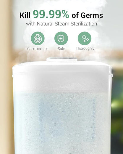 HAUTURE Bottle Sterilizer and Dryer, 6-in-1 Baby Bottle Sterilizer, 10 Bottles