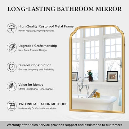 20X30 Inch Gold Bathroom Mirror