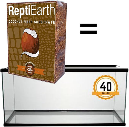 ReptiEarth Reptile Bedding, Fluffy Coconut Fiber Substrate 36 Quart Organic Coco Ready to Use for Bioactive Snake Terrarium, Lizard Tanks with Plants, for Frog, Tarantula or Hermit Crab Habitat (4 Pk)