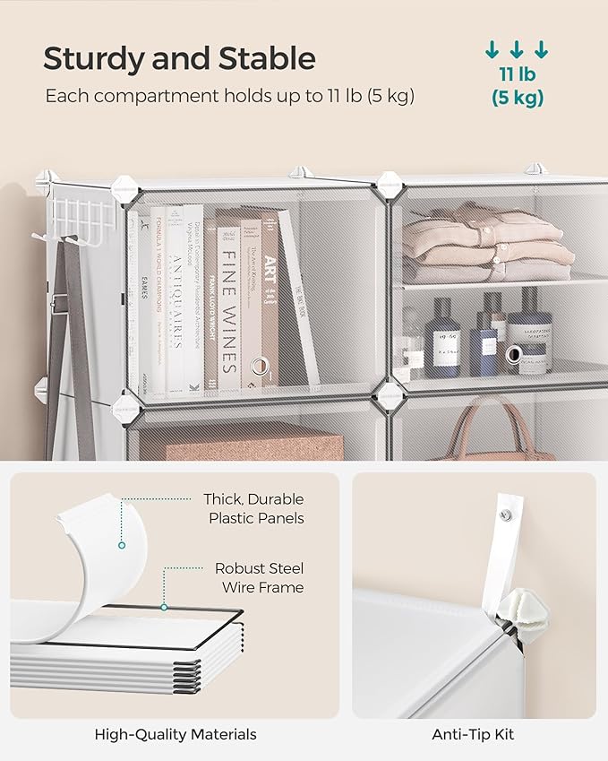 SONGMICS Shoe Rack Organizer, 4-Tier Shoe Storage Cabinet
