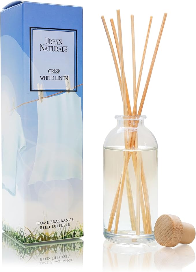 Urban Naturals Crisp White Linen Reed Diffuser Gift Set |