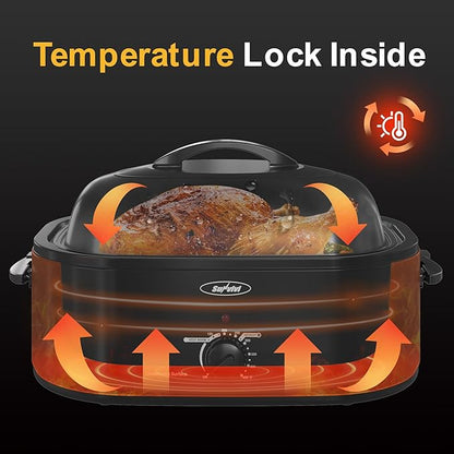 Sunvivi Roaster Oven with Self-Basting Lid, 20 Quart Electric Roaster with