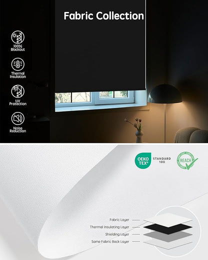 Yoolax Motorized Blinds with Remote, Automatic Window Shades Work with Alexa