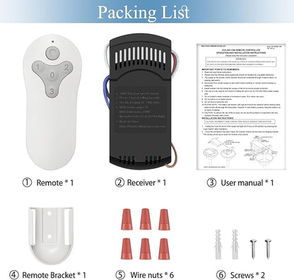 Ceiling Fan Remote Control Kit for Harbor Breeze KUJCE10311 KUJCE10712 TR214B