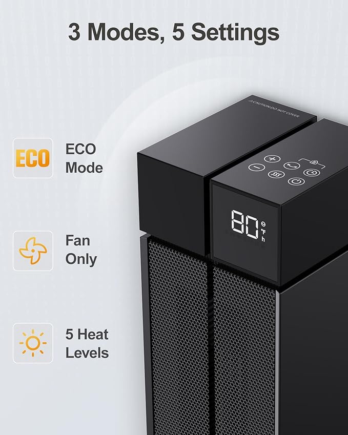 ComDomus Space Heater Large Room, 25” Electric Room Heaters