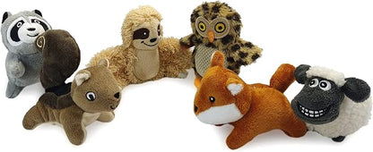 Hide and Seek Dog Puzzle Puppy Toys, Interactive Squeaky Plush, Stuffed Toys for Dogs (Sloth Squirrel Raccoon owl Fox Sheep)