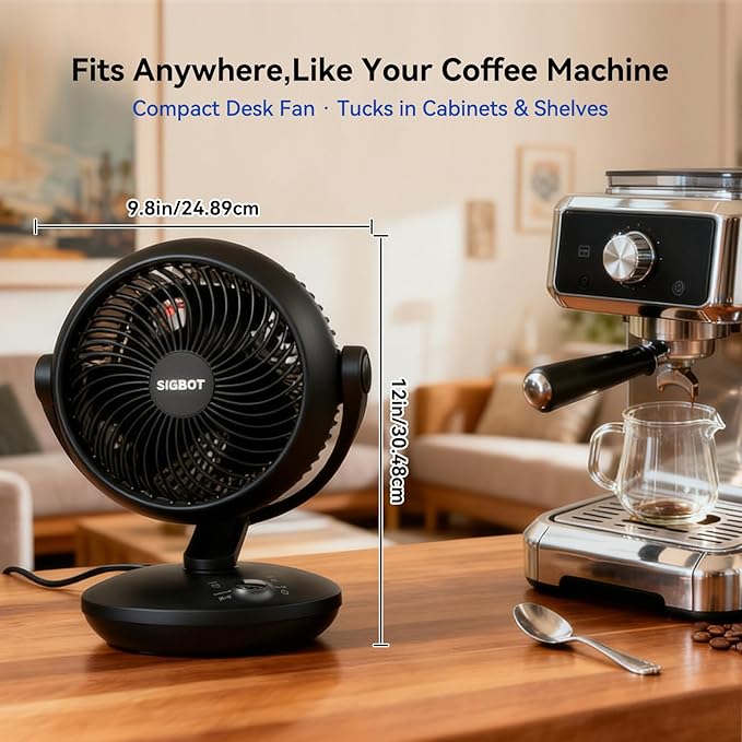 SIGBOT Fan for Bedroom with Remote, Ultra Quiet Desk Fans, with 3 Modes