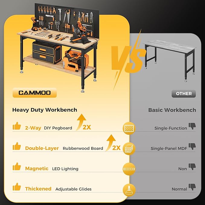 60" Work Bench Adjustable Height