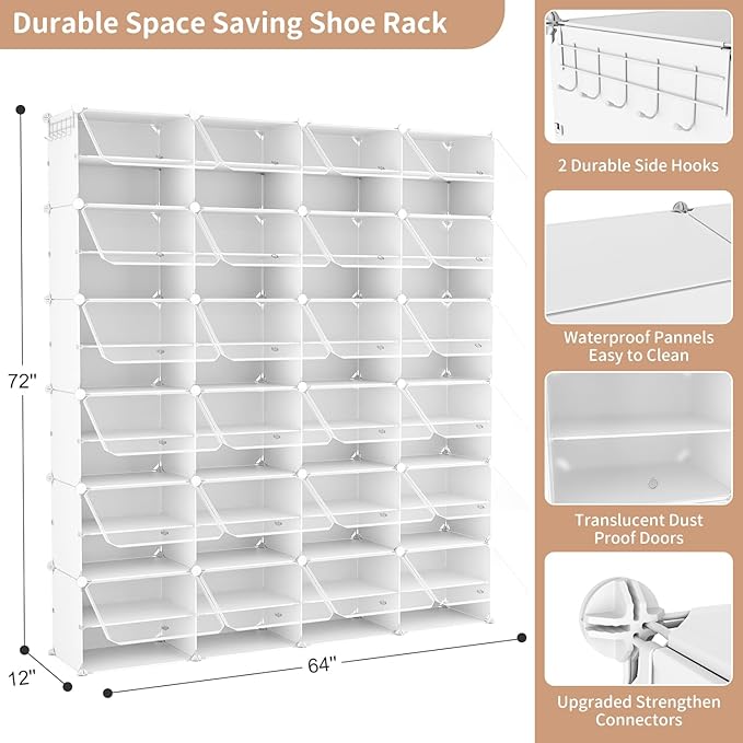 ROJASOP Shoe Storage Cabinet, 12-Tier Shoe Organizer 96 Pairs Extra Large
