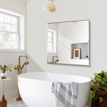CILIBER Beveled Mirror, 36x36 inch Square Bathroom Mirrors