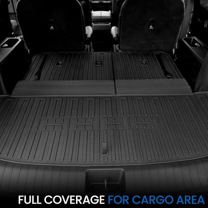 Cargo Liner Backrest Mats for 2027 Kia Telluride 7&8 Seats Gas Only, All Weather TPE Cargo Trunk Mat Seat Back Protectors Accessories