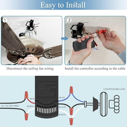 Ceiling Fan Remote Control Kit for Harbor Breeze KUJCE10311 KUJCE10712 TR214B