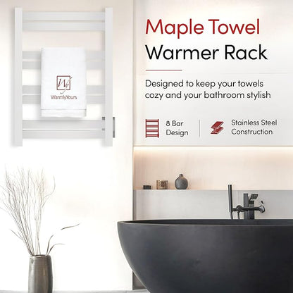 WarmlyYours Heated Towel Warmer Rack, Integrated On/Off Switch