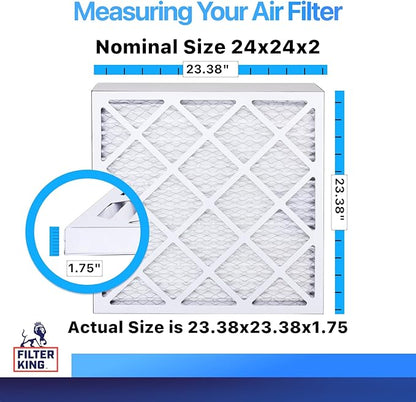 Filter King 24x24x2 Air Filter | 4-PACK | MERV 8 HVAC Pleated A/C Furnace