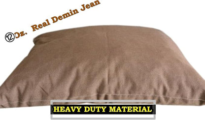 Durable Comfort Micro-Cushion Memory Foam Pet Dog Pillow Bed Waterproof Liner + External Cover for S,M,L Dogs- Complete Set (Brown Denim, 48''x29'')