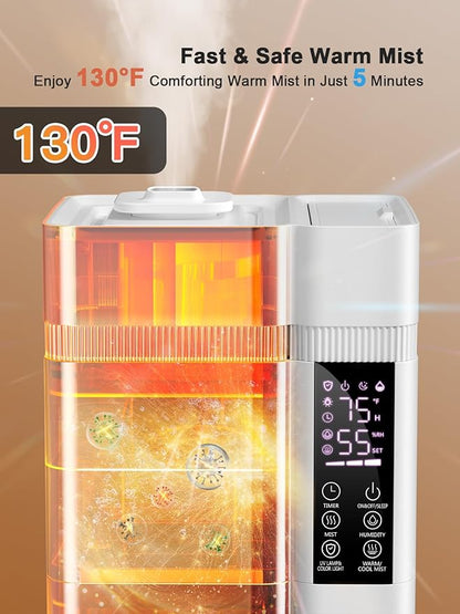 Zeova 13L/3.4Gal Humidifiers for Bedroom, Ultrasonic Warm & Cool Mist