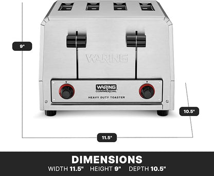 Waring Commercial WCT800 4-Slice Heavy Duty Commercial Pop-Up Toaster,