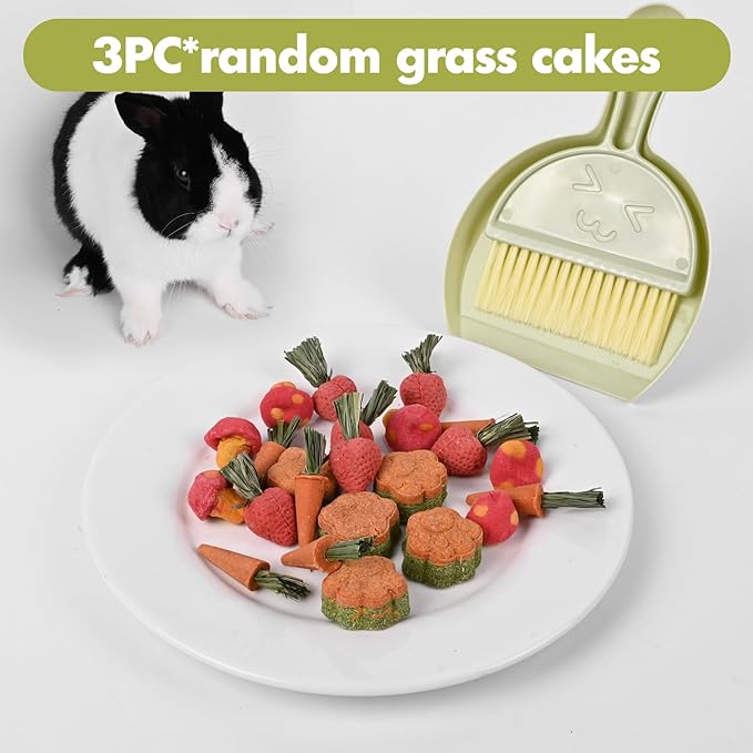 Large Rabbit Litter Box Bunny Potty Training Corner Litter Pan with Drawer Comes with Liners Rabbit Pee Pads, Small Animal Bedding Toilet for Adult Guinea Pig, Ferret, Hamster, Bunnies