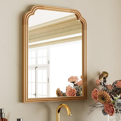 Wood Frame Wall Mirror Decor for Small Bathroom Vanity Entryway, Living Room or