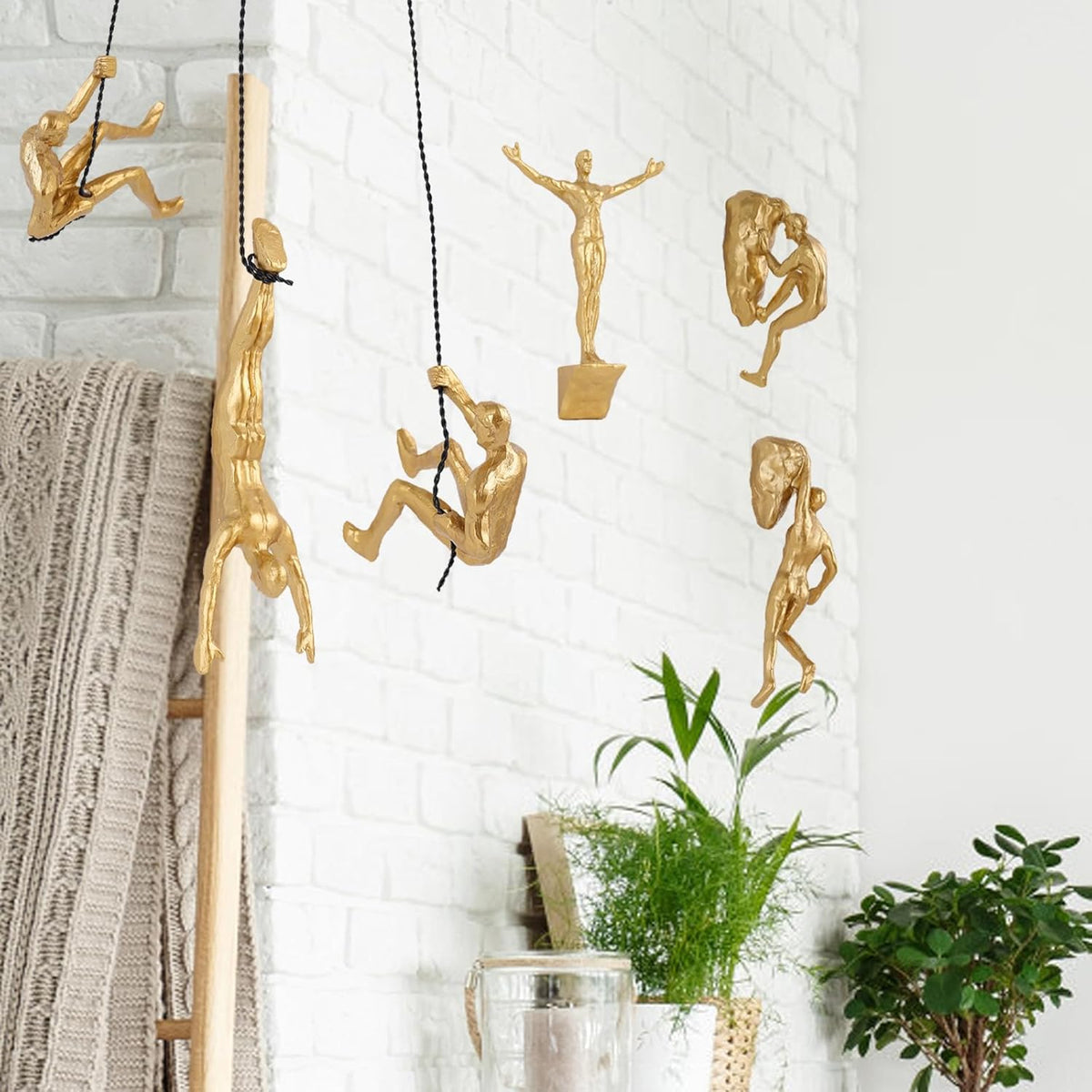 Set of 6 Climbing Men Wall Art Decor Sculpture,Nordic Modern Simplicity Decorative Wall Art, Climbing Man Sculptures,Home & Office Climber Gifts