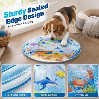 Cat Water Mat with Fish, 2026 New Interactive Cat Mat, Cat Mat for Indoor Activity, Portable Pet Water Play Mat for Cats and Dogs，B：Small,25"
