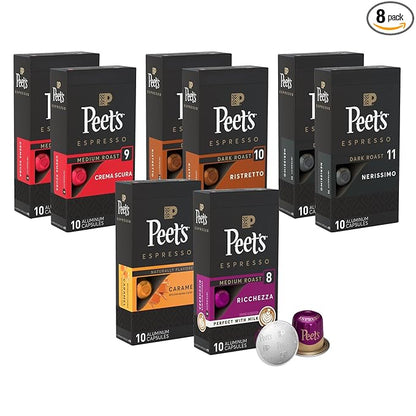 Peet's Coffee, Dark Roast Espresso Capsules Variety Pack, Compatible