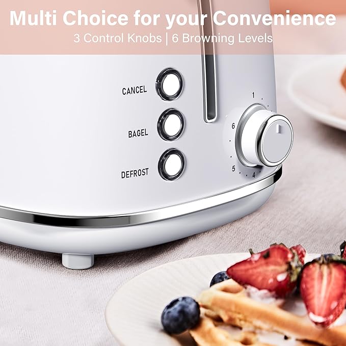 Roter Mond 2 Slice Toaster Retro Stainless Steel