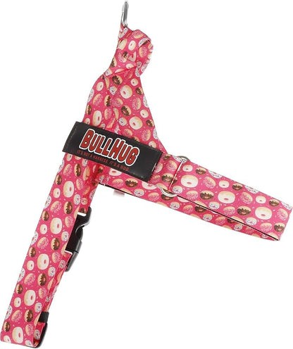 Adjustable Dog Harness– No Pull, No Choke – for English Bulldogs, French Bulldogs, Pugs & Broad-Chested Breeds – Easy, Safe Walks (Donuts, XL)