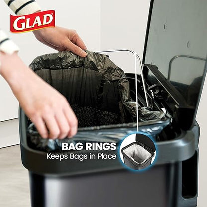 Glad Stainless Steel Step Trash Can, Large Metal Kitchen Garbage Bin