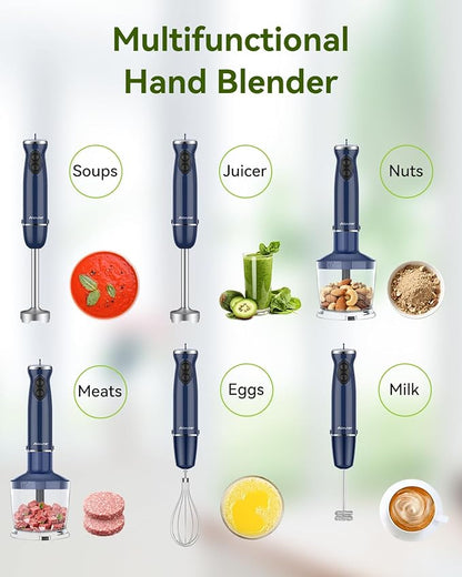 Immersion Blender Handheld 5 in 1 Hand Blender, 1000W Hand Mixer Stick