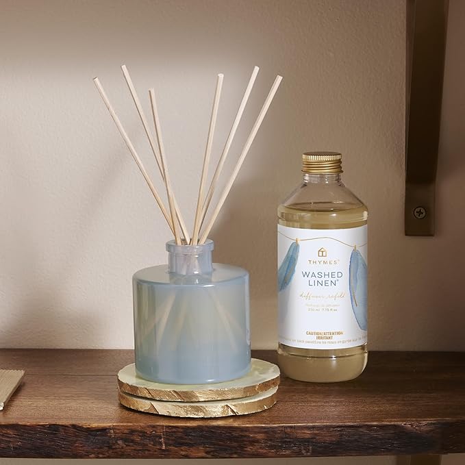 Thymes Petite Reed Diffuser Set – Includes Rattan Wood Sticks, Fragrance Oil