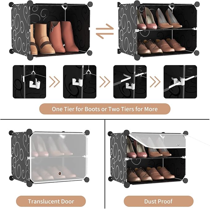 ROJASOP Portable 8-Tier Shoe Cabinet