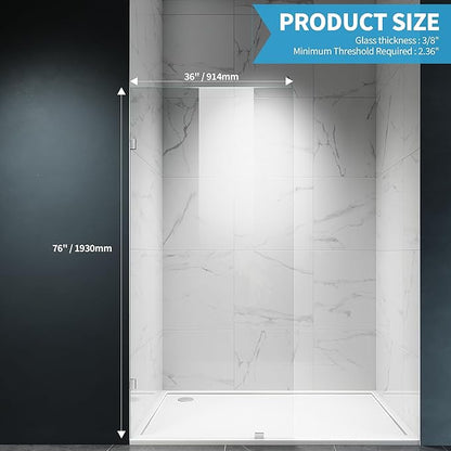 Shower Glass Panel, Frameless Walk in Shower Door