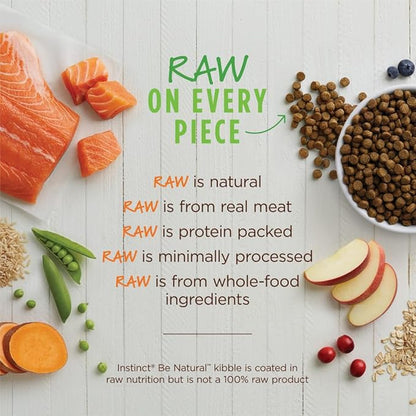 Instinct Be Natural, Natural Dry Dog Food, Raw Coated Kibble - Real Salmon & Brown Rice, 4.5 lb. Bag